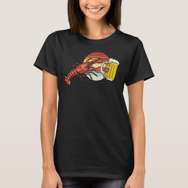 Camiseta Vintage Bogavantes Bebidas de comida Ilustración d (Anverso)