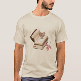 Camiseta Vintage Book Aesthetic with Heart Map & Botanical