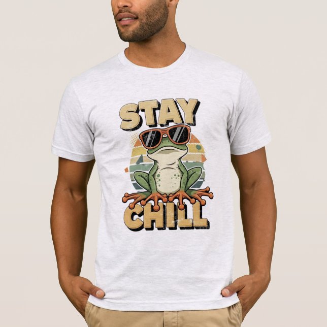 Camiseta Vintage Bootleg Frog Retro Stay Chill Aesthetic  (Anverso)