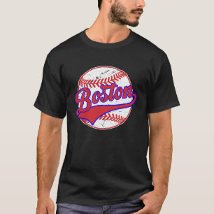 Camiseta Vintage Boston Cityscape Baseball Para Hombres Muj