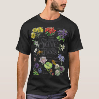Camiseta Vintage Botanical Save The Bees