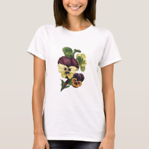 Camiseta Vintage botánico - pensamientos en la floración,