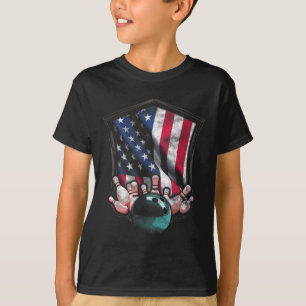 Camiseta Vintage Bowling American Bandera Bowling