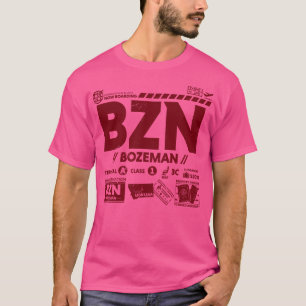 Camiseta Vintage Bozeman BZN Código del aeropuerto Día de v