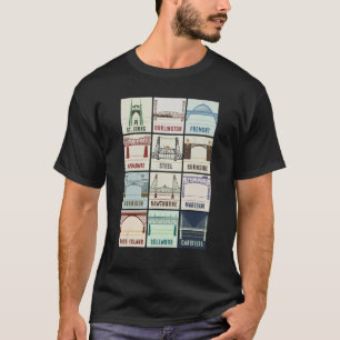 Camiseta Vintage Bridges Of Portland Oregon T-Shirt, Negro