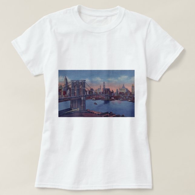 Camiseta Vintage Brooklyn Bridge (Diseño del anverso)