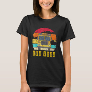Camiseta Vintage Bus Boss Autobús Escolar Amarillo Conducto