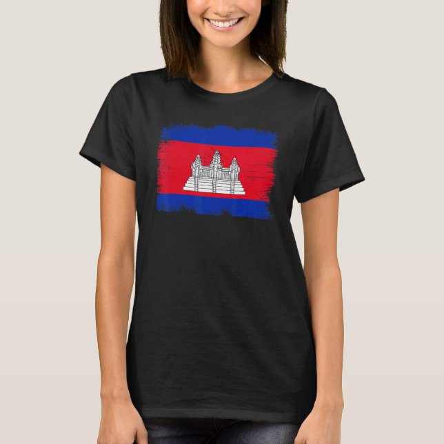 Camiseta Vintage Cambodia Flag Cambodian Independence Day (Anverso)