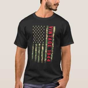 Camiseta Vintage Camo Bandera Americana 1944 78 años 78 año