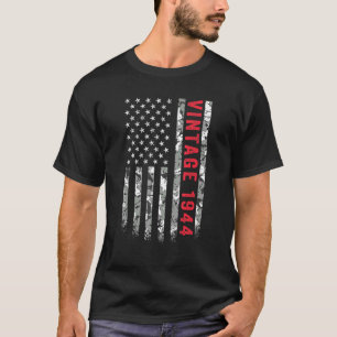 Camiseta Vintage Camo Bandera Americana 1944 78 años 78 año