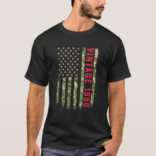 Camiseta Vintage Camo Bandera Americana 1980 42 años de eda