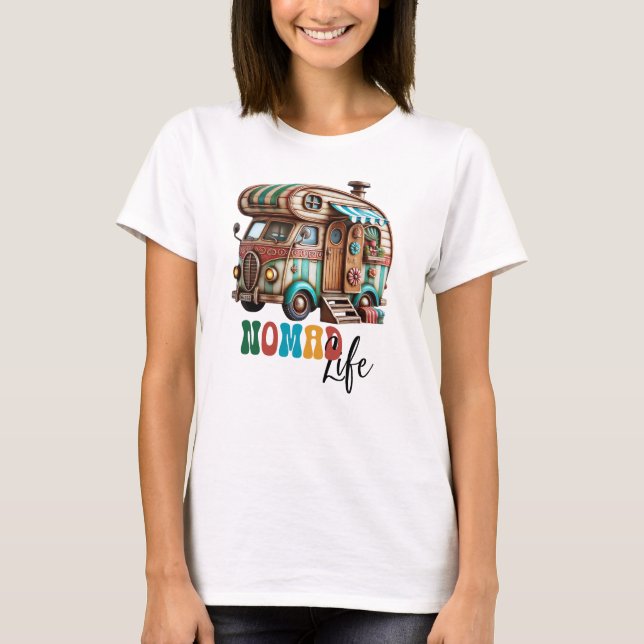Camiseta Vintage Camper Nomad Life (Anverso)