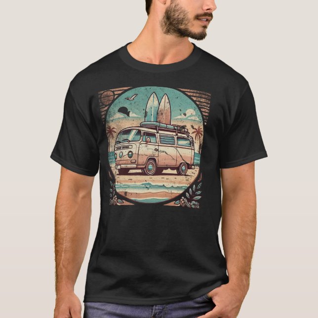 Camiseta Vintage Camper Van Beach (Anverso)