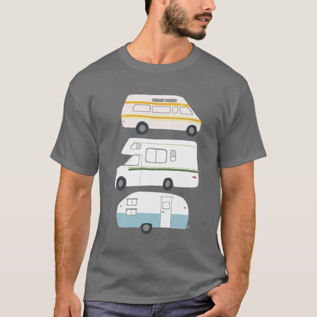 Camiseta Vintage campervan trailer vanlife RV (Anverso)