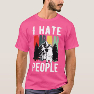 Camiseta Vintage Camping Costume Of Bear Says I Hate People