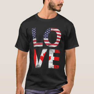 Camiseta Vintage Canada Bandera de Estados Unidos Amor Cana