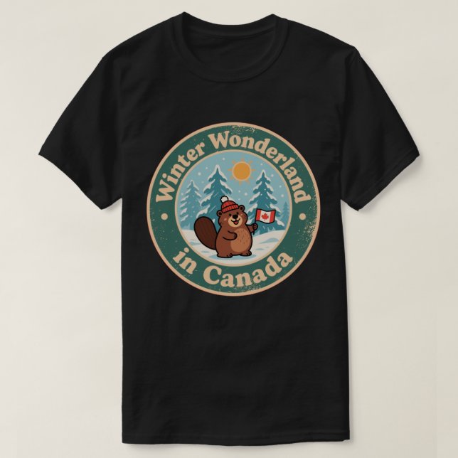 Camiseta Vintage Canadian Winter Scene (Diseño del anverso)