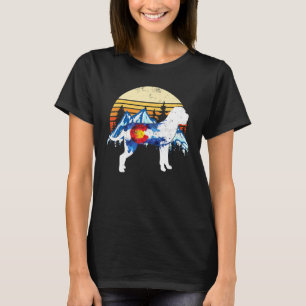 Camiseta Vintage Cane Corso Dog Colorado Bandera Sunset Ret