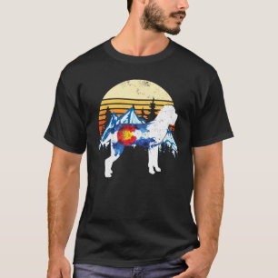 Camiseta Vintage Cane Corso Dog Colorado Bandera Sunset Ret