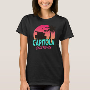 Camiseta Vintage Capitola California Beach Palm Trees Ca Re