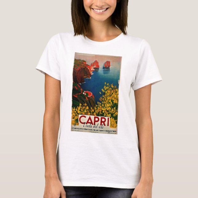 Camiseta Vintage Capri L'Isola del Sole Italia (Anverso)