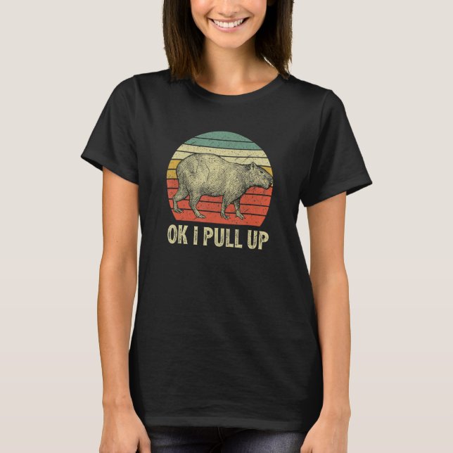 Camiseta Vintage Capybara Ok Me Levanté (Anverso)