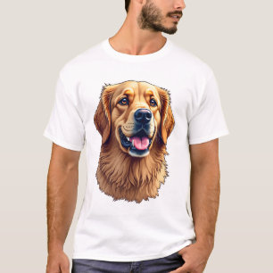 Camiseta Vintage Cara de Golden Retriever Patrióti