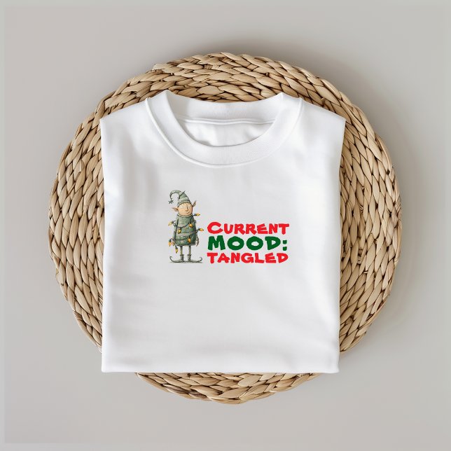 Camiseta Vintage cartoon elf Tangled in Lights ironic (Subido por el creador)