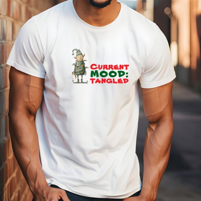 Camiseta Vintage cartoon elf Tangled in Lights ironic (Subido por el creador)