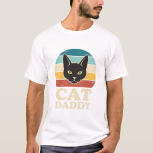 Camiseta Vintage Cat Daddy Gato Negro Atardecer Re