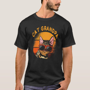 Camiseta Vintage Cat Grandpa Retro Father S Day Men Distres