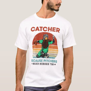 Camiseta Vintage Catcher porque los lanzadores también nece