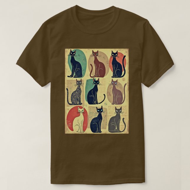 Camiseta Vintage Cats Modernos De Mediano Siglo (Diseño del anverso)