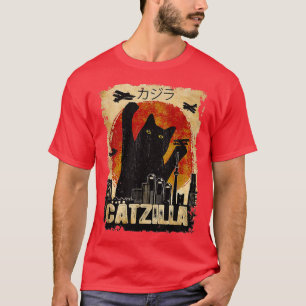 Camiseta Vintage Catzilla Funny Kitten y Cat