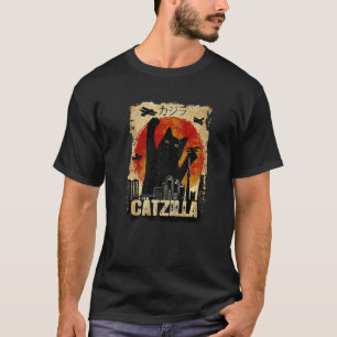 Camiseta Vintage Catzilla Kitten Y Cat