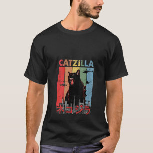 Camiseta Vintage Catzilla Tee Funny Kitten Y Cat Lover V