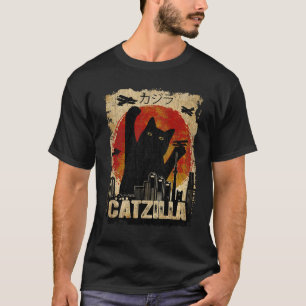 Camiseta Vintage Catzilla Tee - Gracioso Gato Y Gato