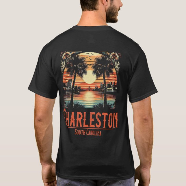 Camiseta Vintage Charleston South Carolina Sunset (Reverso)