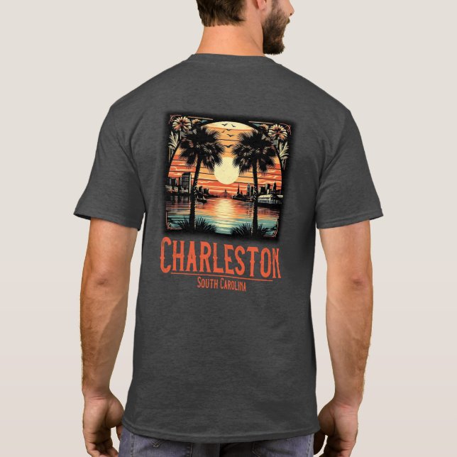 Camiseta Vintage Charleston South Carolina Sunset (Reverso)