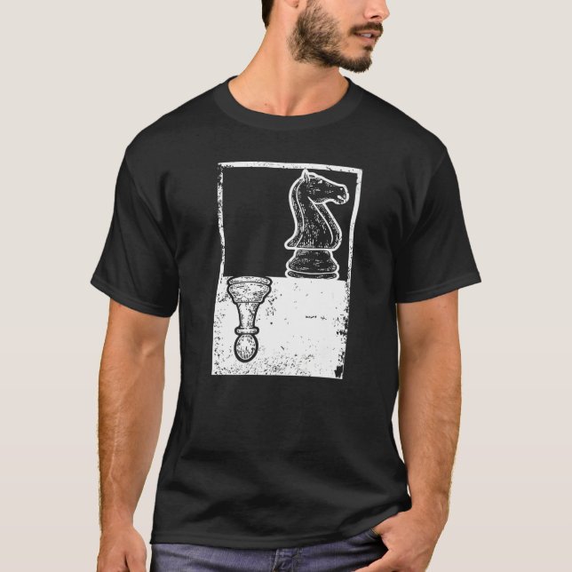 Camiseta Vintage Chess Chessboxing Pawn Y Knight Shadow (Anverso)