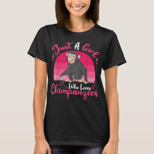 Camiseta Vintage Chimpanzee Lover Un Chica Que Ama Chi