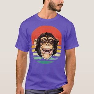 Camiseta Vintage Chimpanzee Monkey Face Chimp Ape Wildlife