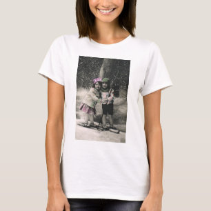 Camiseta Vintage Christmas, Best Friends on Skis
