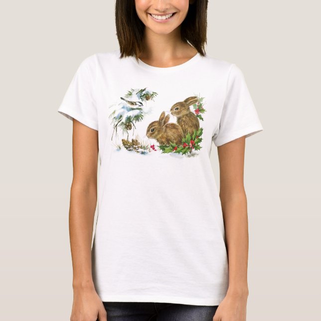 Camiseta Vintage Christmas Bunnies (Anverso)