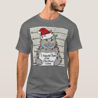 Camiseta Vintage Christmas Cat Festive Retro TShirt