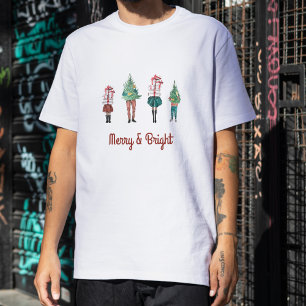 Camiseta Vintage Christmas Family Watercolor Holiday Gift