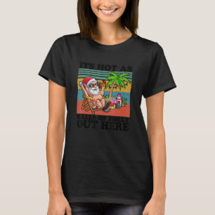 Camiseta Vintage Christmas In July Hot As Balls Santa Summe
