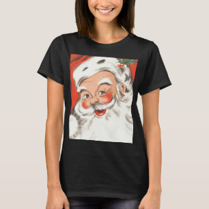 Camiseta Vintage Christmas, Jolly Santa Claus con sonrisa
