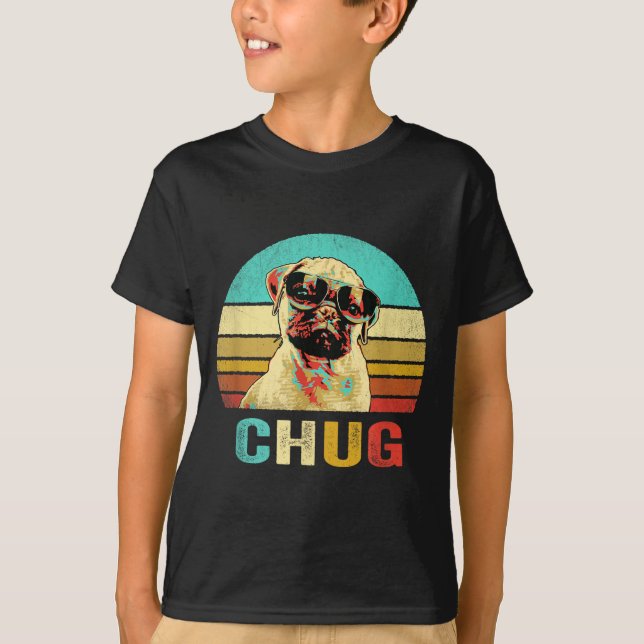 Camiseta Vintage Chug Perro Atardecer (Anverso)