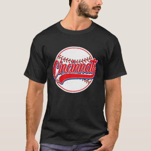 Camiseta Vintage Cincinnati Cityscape Béisbol Mujeres K